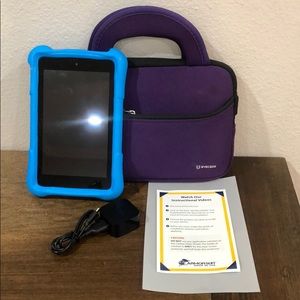 Kindle Fire 4th Gen. with cover and carrying case